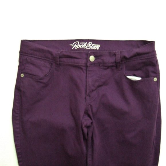 Purple jeans Old Navy Rock Star pants women's tapered leg size 10 - Picture 9 of 12